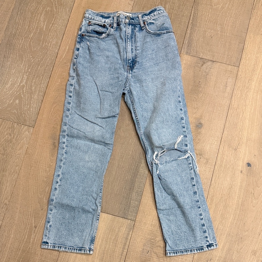 Abercrombie and Fitch Distressed Light Blue Jeans